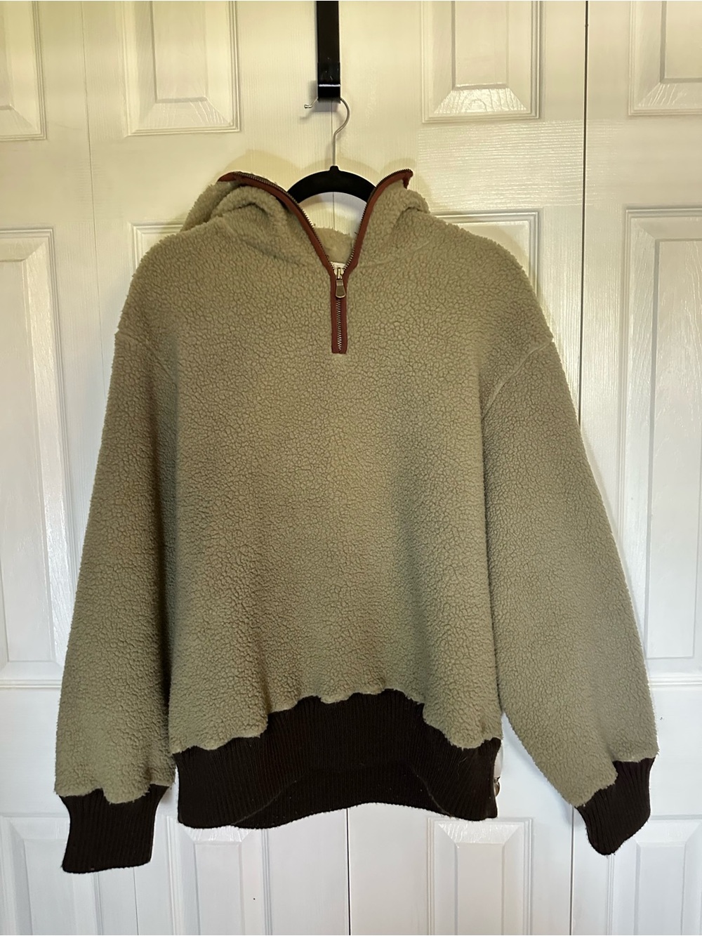 Calvin Klein Olive Green Half-Zip Hoodie
